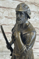 Mid Century French Renaissance Soldier Holding Gun Bronze