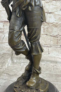 Mid Century French Renaissance Soldier Holding Gun Bronze