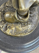Mid Century French Renaissance Soldier Holding Gun Bronze