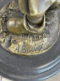 Mid Century French Renaissance Soldier Holding Gun Bronze