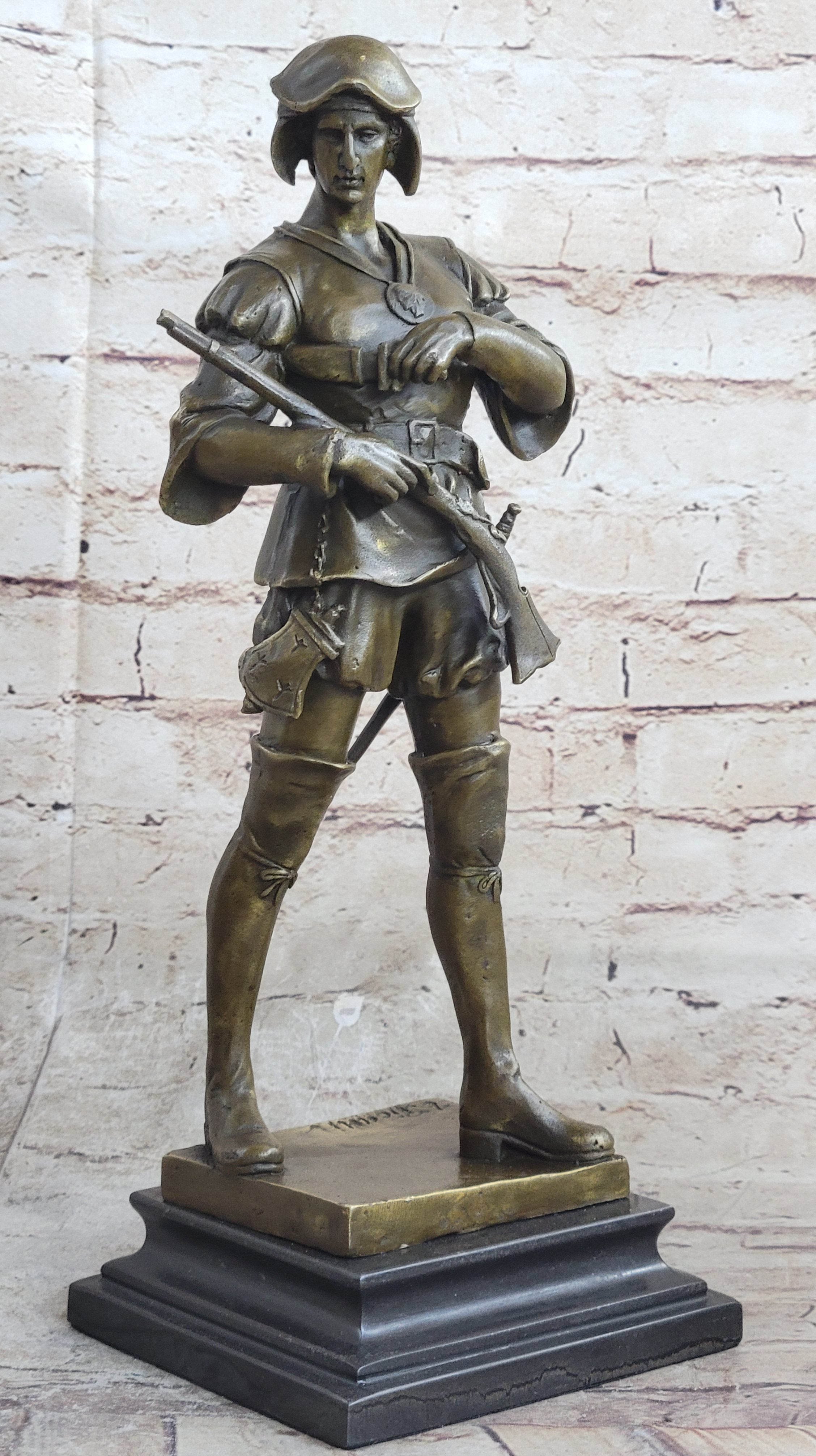 Bronze Sculpture by Emile Louis Picault, Figure of Warrior