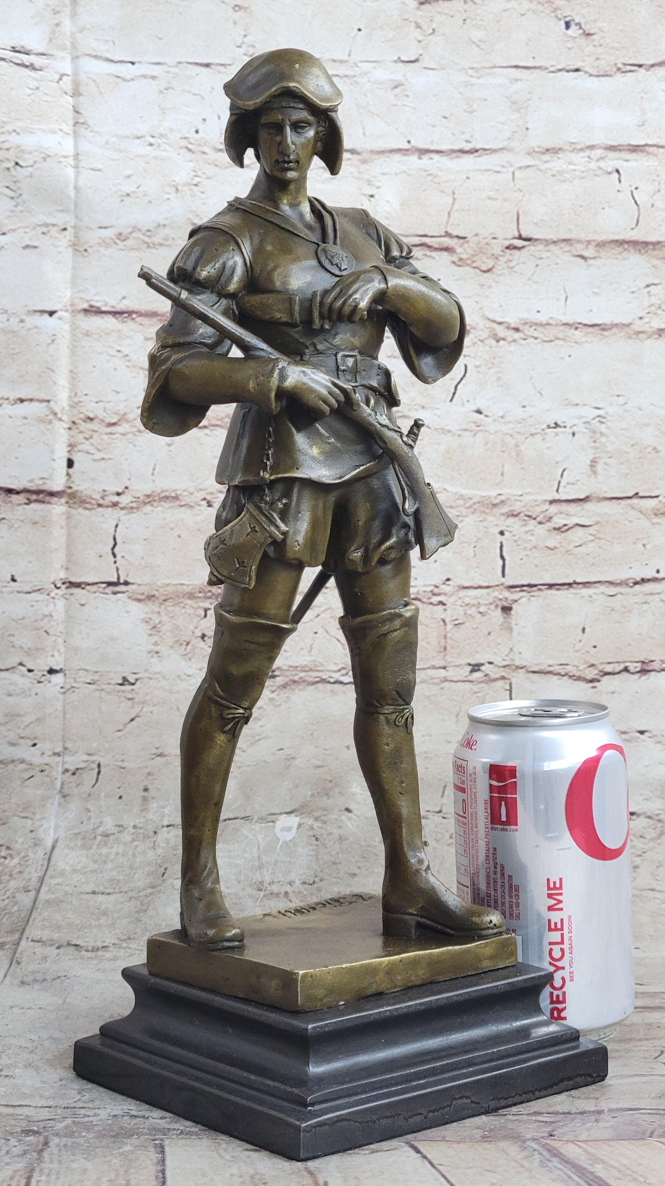 Bronze Sculpture by Emile Louis Picault, Figure of Warrior