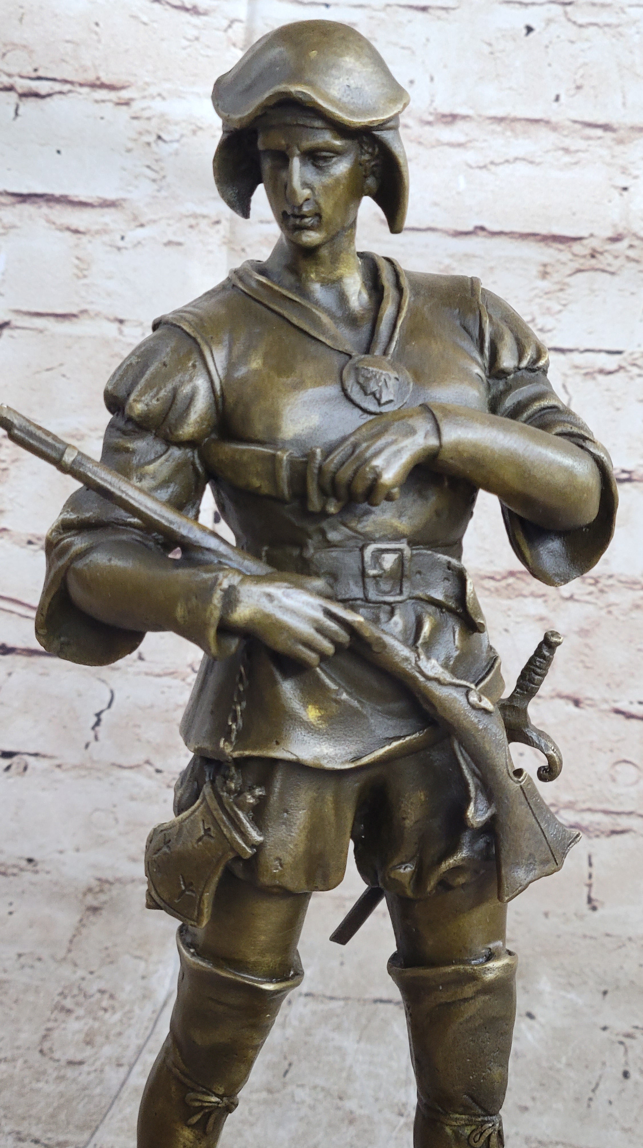 Bronze Sculpture by Emile Louis Picault, Figure of Warrior