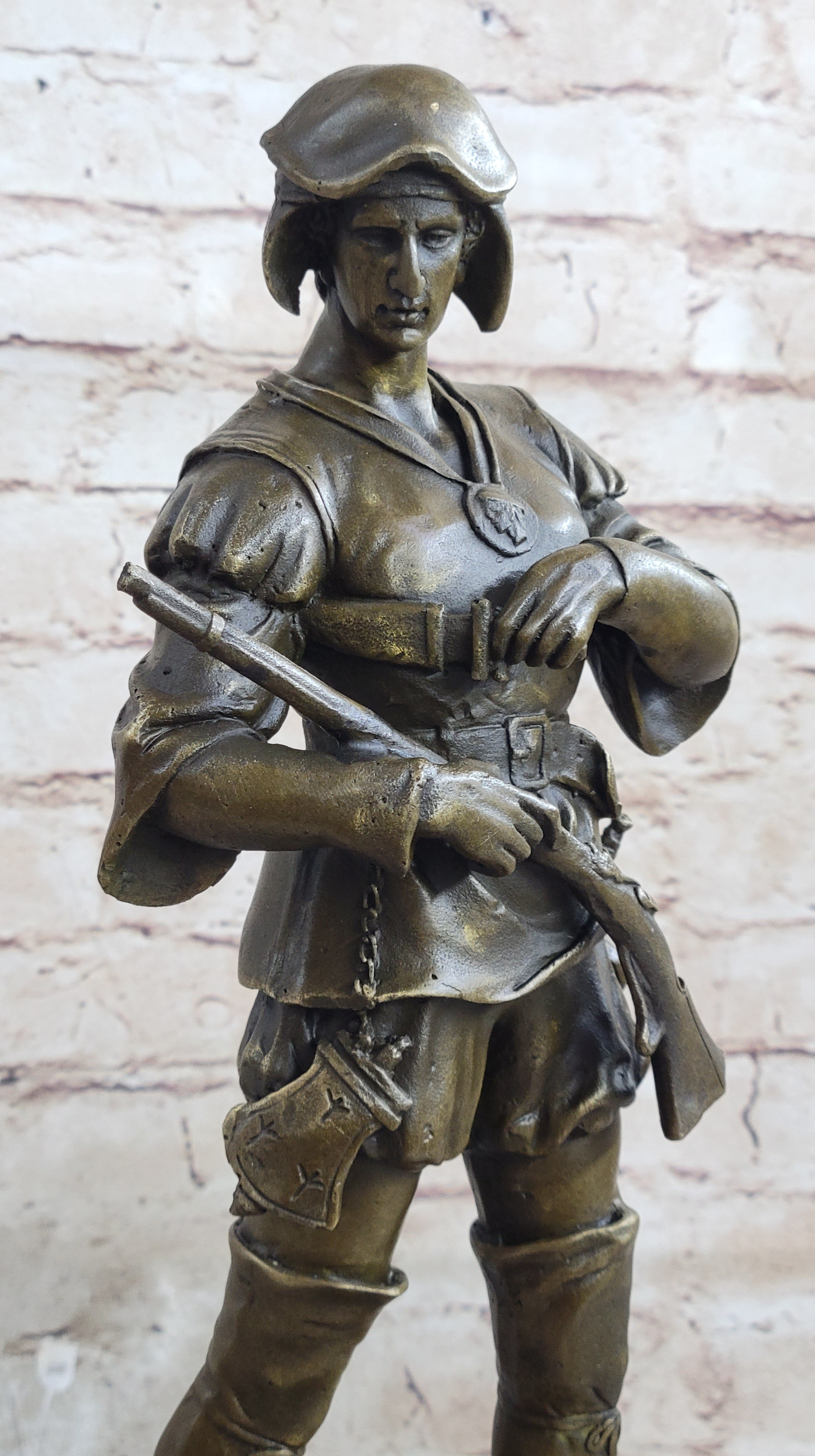 Bronze Sculpture by Emile Louis Picault, Figure of Warrior