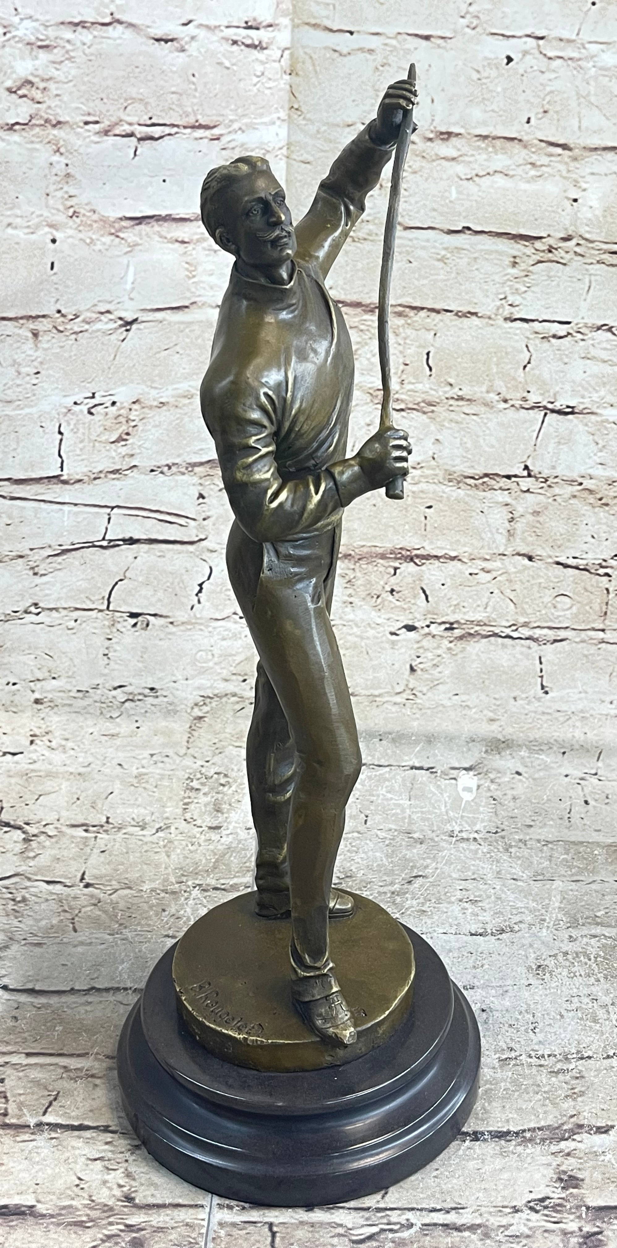 Bronze Figure of Young Fencer by Benoit Rougelet