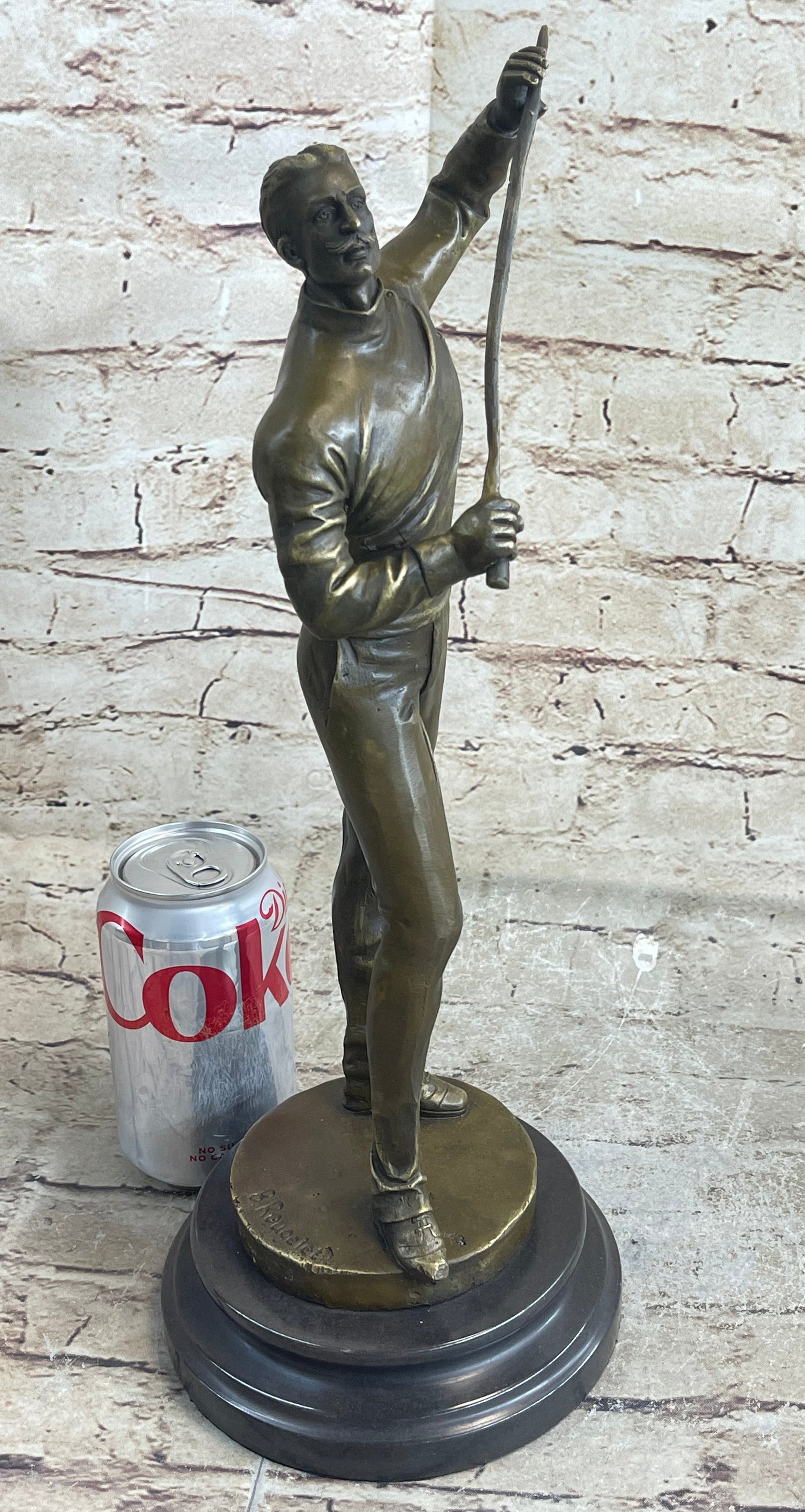Bronze Figure of Young Fencer by Benoit Rougelet