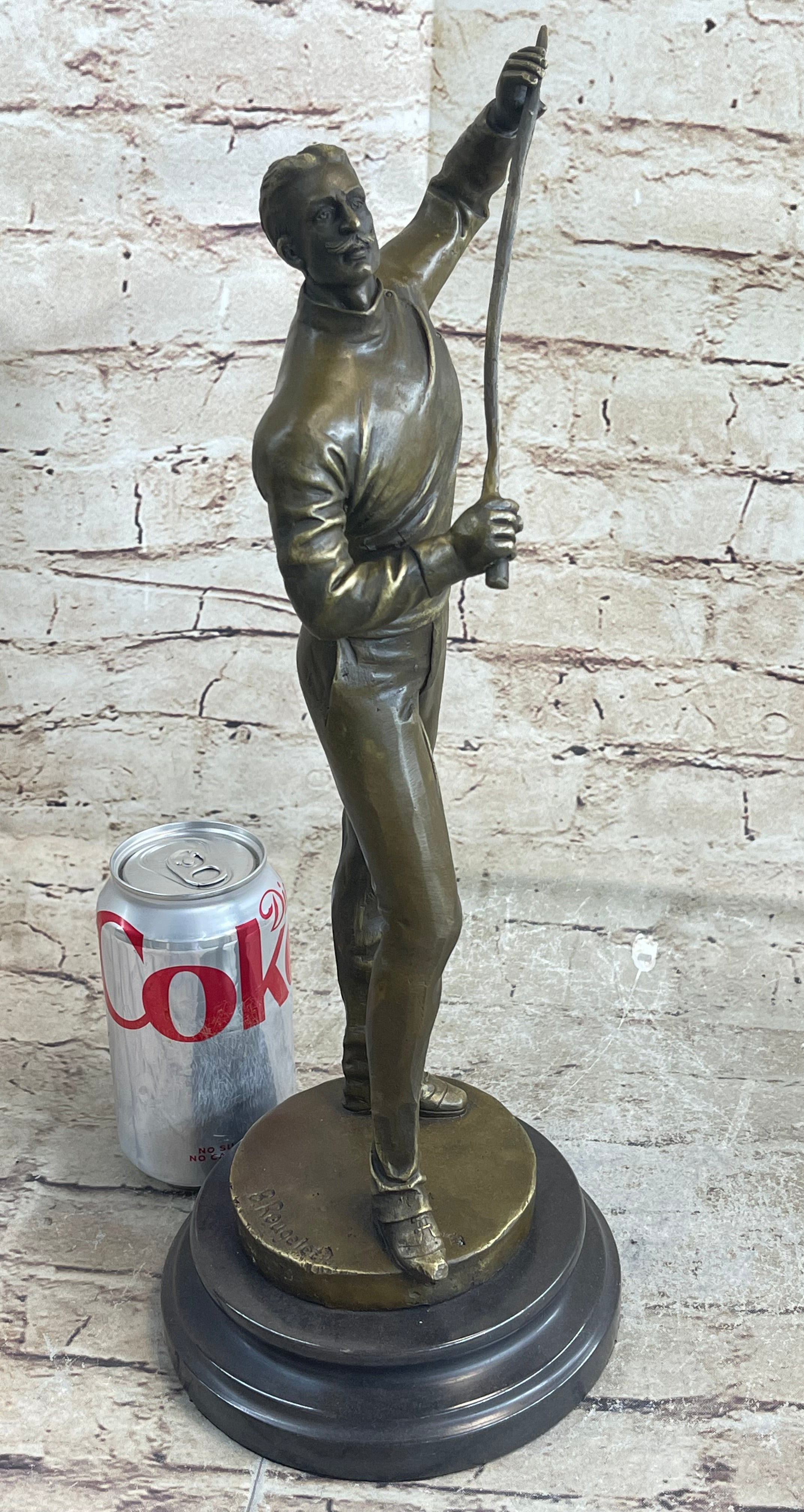 Bronze Figure of Young Fencer by Benoit Rougelet