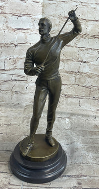 Bronze Figure of Young Fencer by Benoit Rougelet