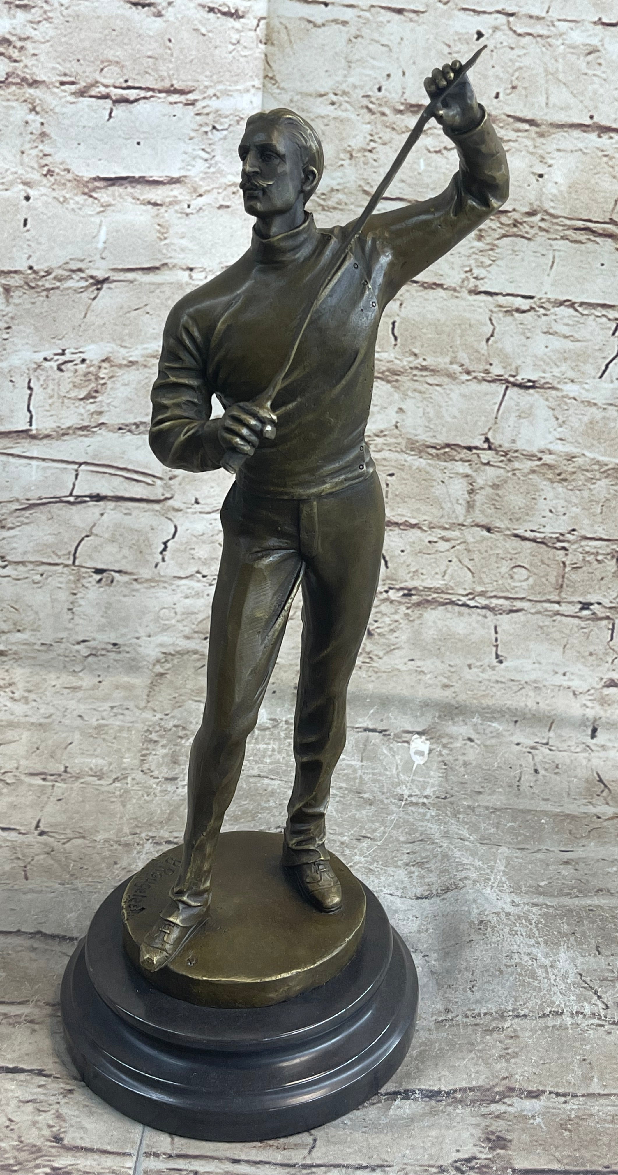 Bronze Figure of Young Fencer by Benoit Rougelet
