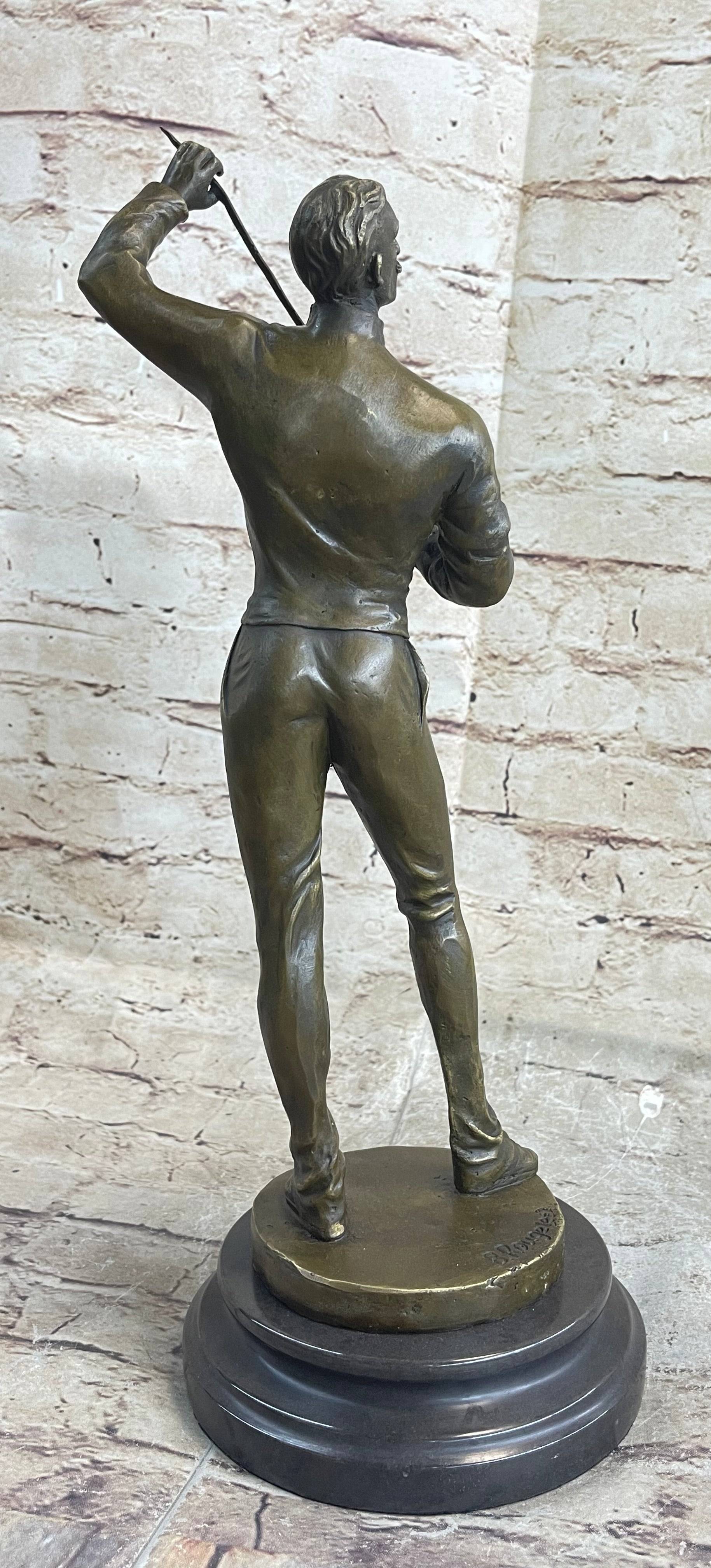 Bronze Figure of Young Fencer by Benoit Rougelet