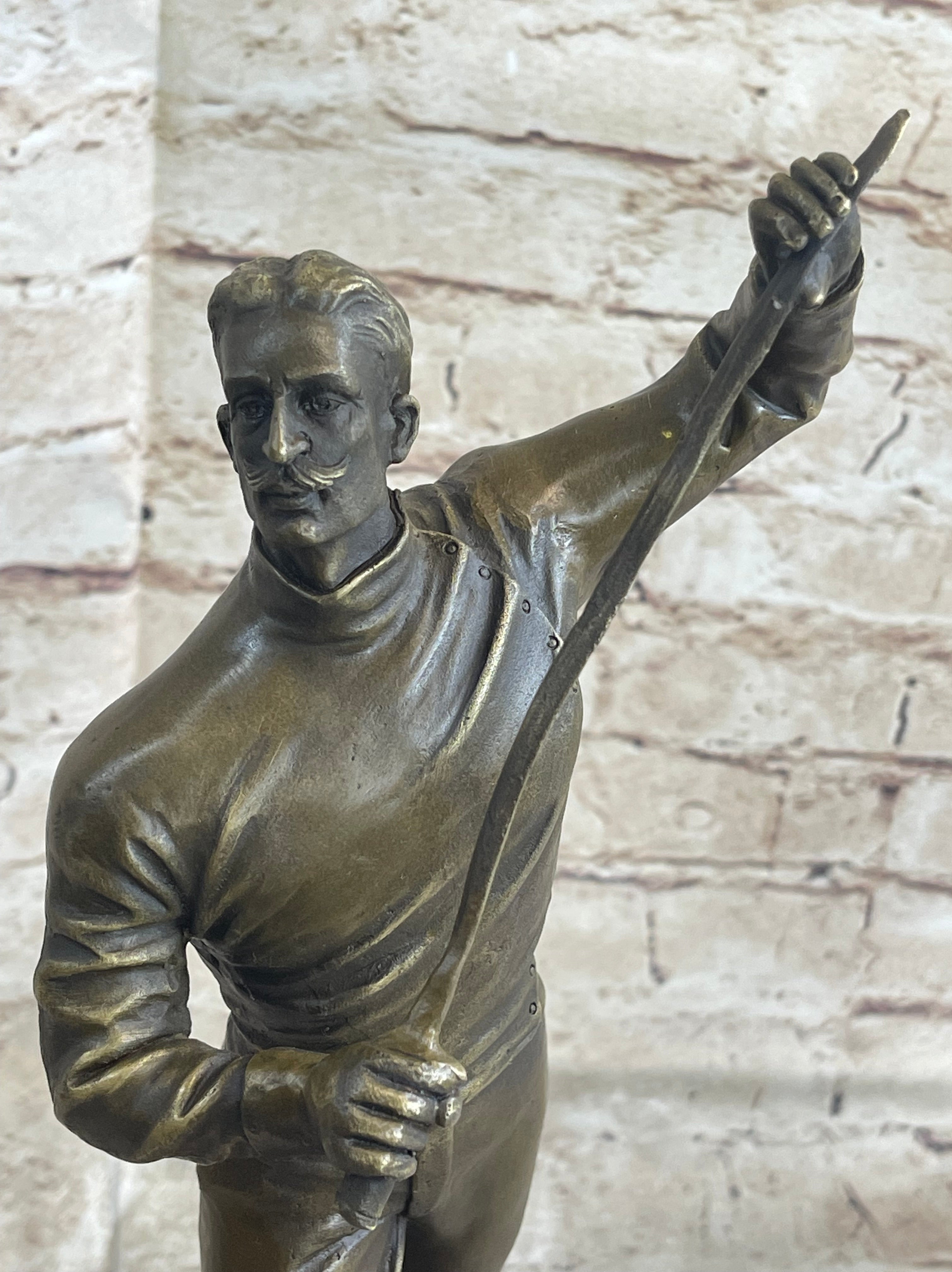 Bronze Figure of Young Fencer by Benoit Rougelet
