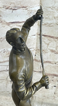 Bronze Figure of Young Fencer by Benoit Rougelet