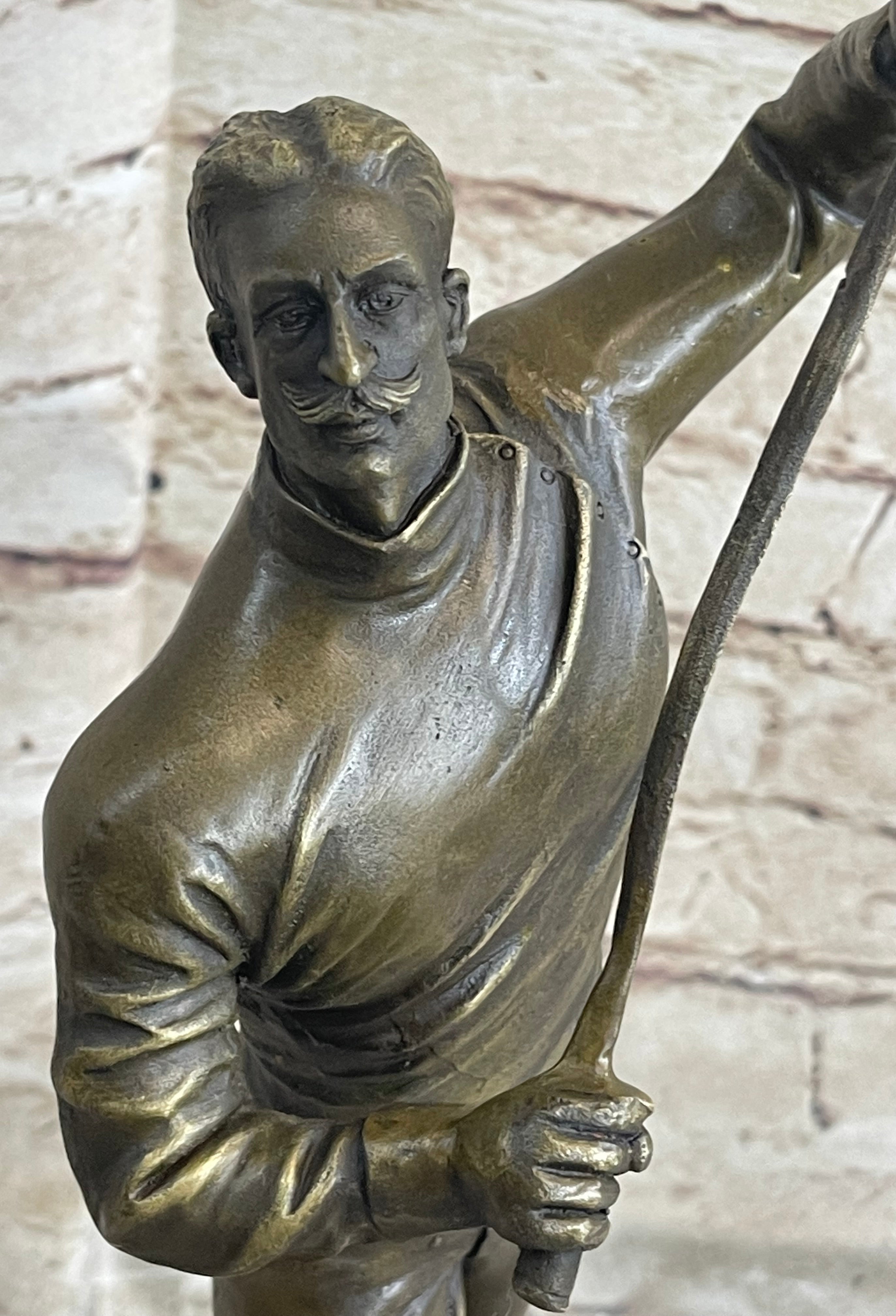 Bronze Figure of Young Fencer by Benoit Rougelet