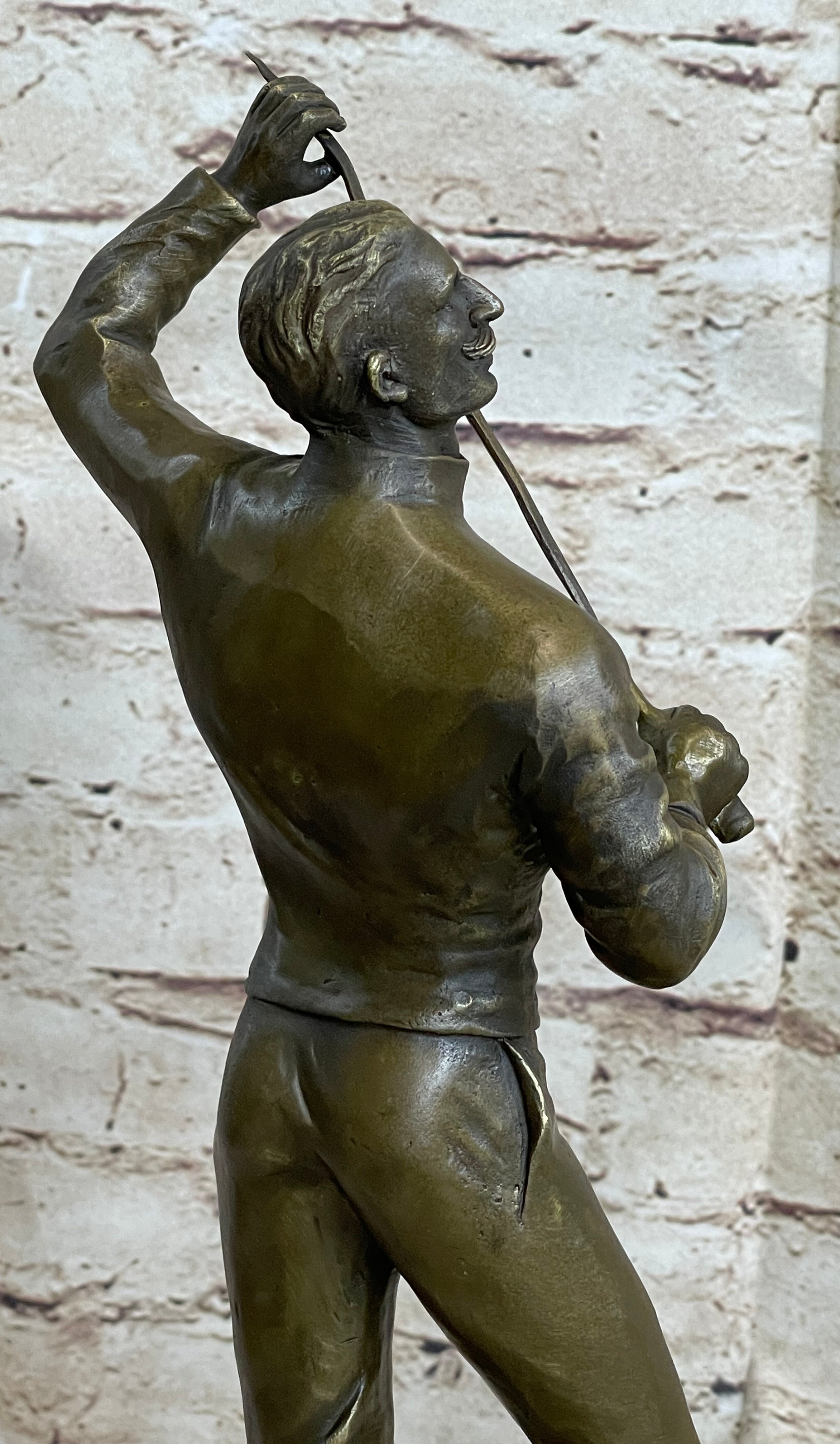 Bronze Figure of Young Fencer by Benoit Rougelet