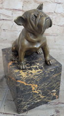15 LBS English Bulldog Bronze Sculpture Marble Base