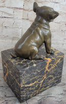 15 LBS English Bulldog Bronze Sculpture Marble Base