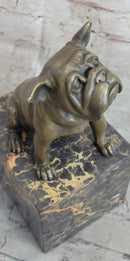 15 LBS English Bulldog Bronze Sculpture Marble Base