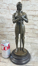 Medieval European Knight Heavy Armor Bronze 14" x 5" Sculpture