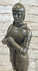 Medieval European Knight Heavy Armor Bronze 14" x 5" Sculpture