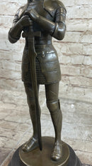 Medieval European Knight Heavy Armor Bronze 14" x 5" Sculpture