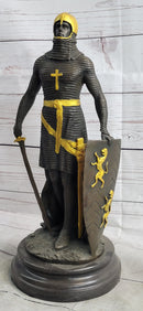 Medieval Templar Knight Crusader Bronze Sculpture Marble Base