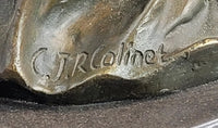 Medieval Templar Knight Crusader Bronze Sculpture Marble Base