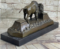 Large American Buffalo Bison Bronze Sculpture by Russell