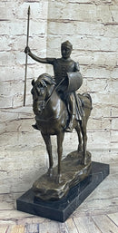 Bronze Sculpture Brave Medieval Knight Warrior Art Deco