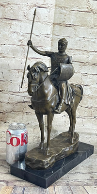 Bronze Sculpture Brave Medieval Knight Warrior Art Deco
