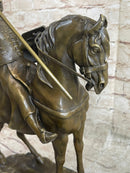 Bronze Sculpture Brave Medieval Knight Warrior Art Deco