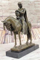 King Arthur Knight in Armor on Horseback Bronze 15" x 12"
