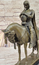 King Arthur Knight in Armor on Horseback Bronze 15" x 12"