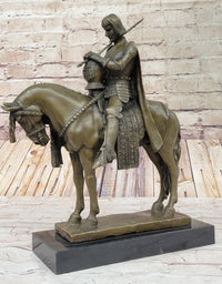 King Arthur Knight in Armor on Horseback Bronze 15" x 12"