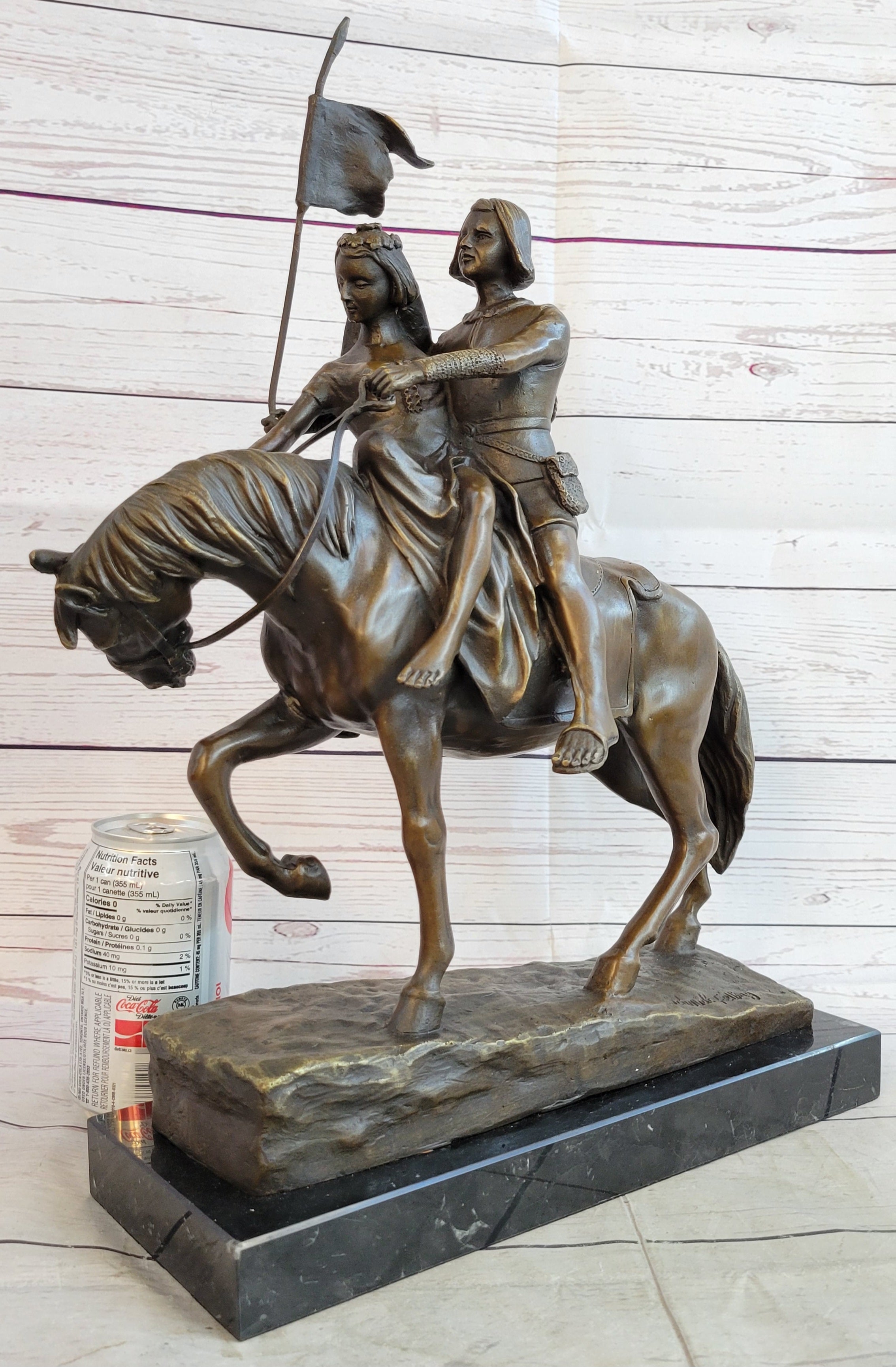 Bronze Figure of Couple on Horseback by Julius Schmidt-Felling
