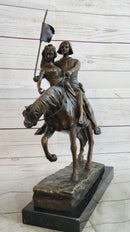 Bronze Figure of Couple on Horseback by Julius Schmidt-Felling