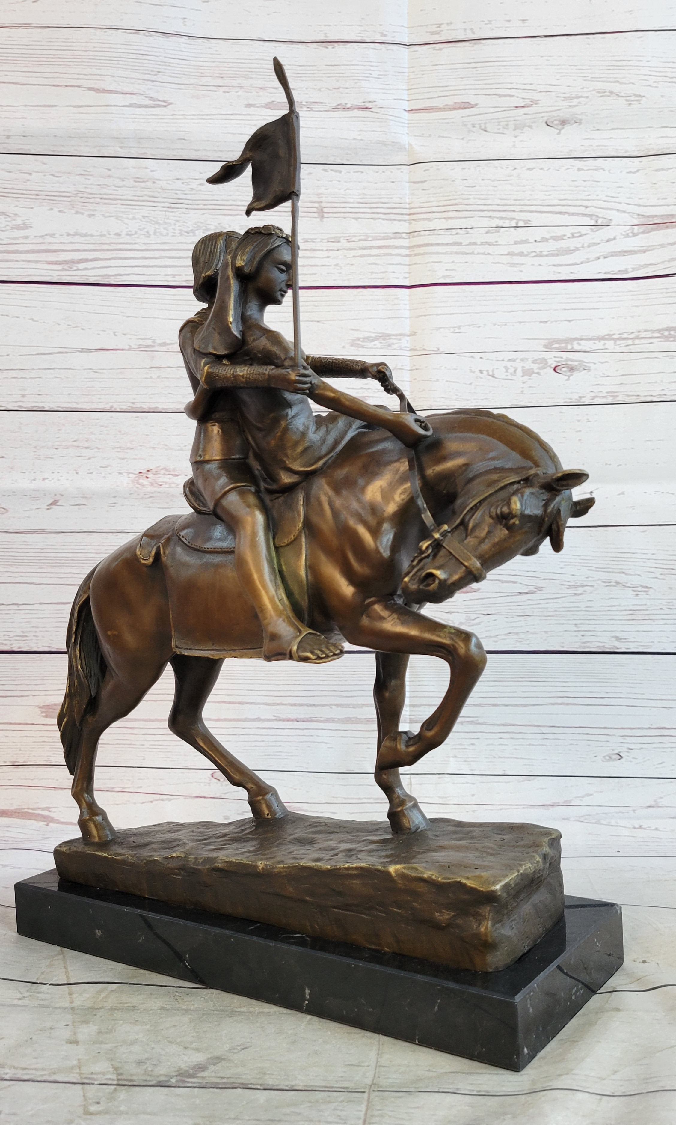 Bronze Figure of Couple on Horseback by Julius Schmidt-Felling