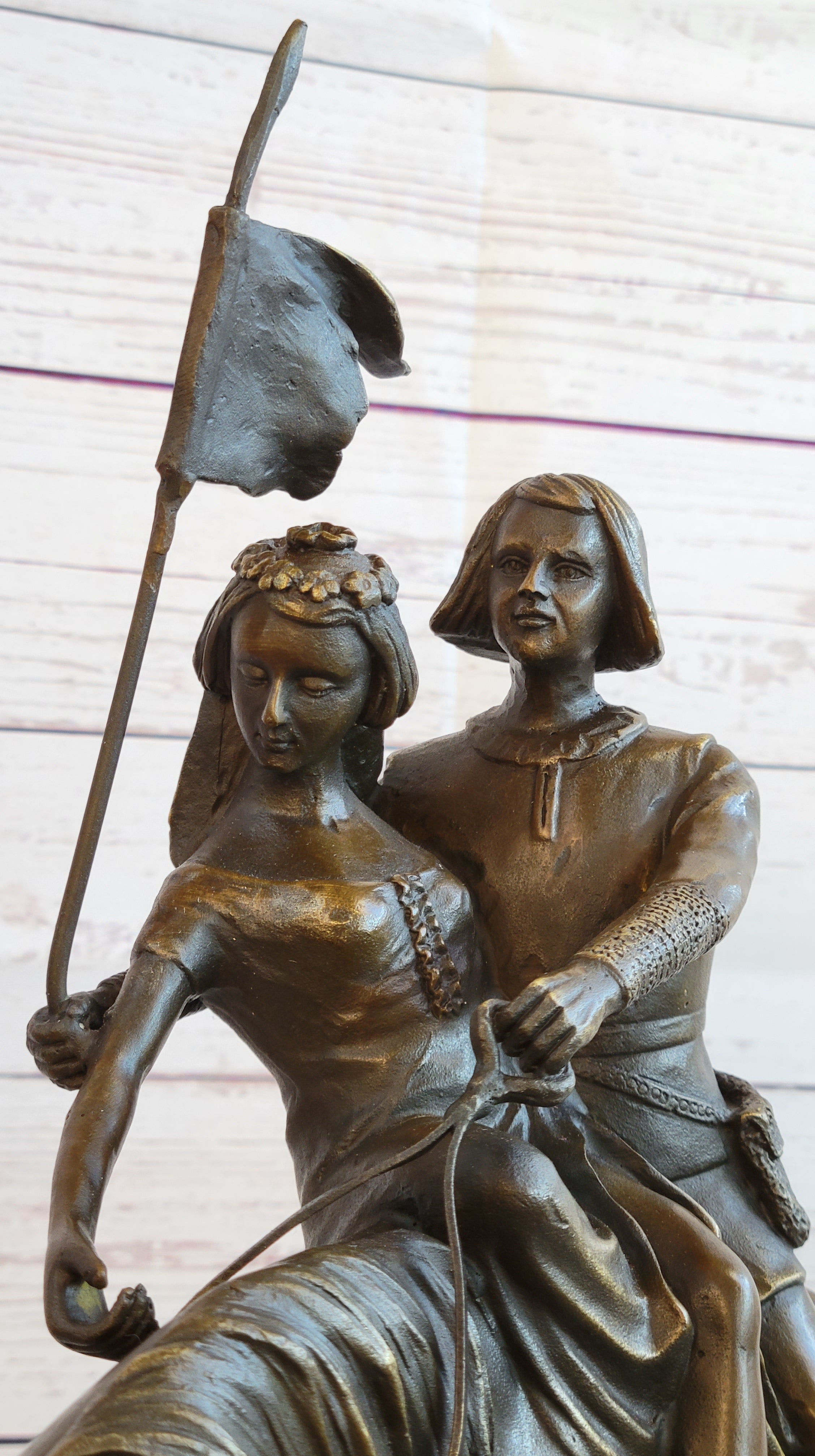 Bronze Figure of Couple on Horseback by Julius Schmidt-Felling