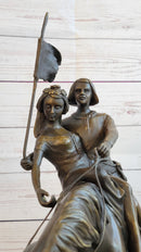Bronze Figure of Couple on Horseback by Julius Schmidt-Felling