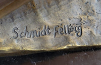 Bronze Figure of Couple on Horseback by Julius Schmidt-Felling