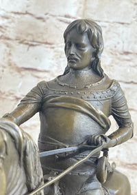 Medieval Armored Knight on Horseback Bronze 15" x 12"