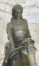 Medieval Armored Knight on Horseback Bronze 15" x 12"