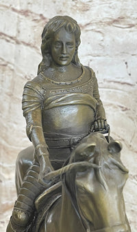 Medieval Armored Knight on Horseback Bronze 15" x 12"