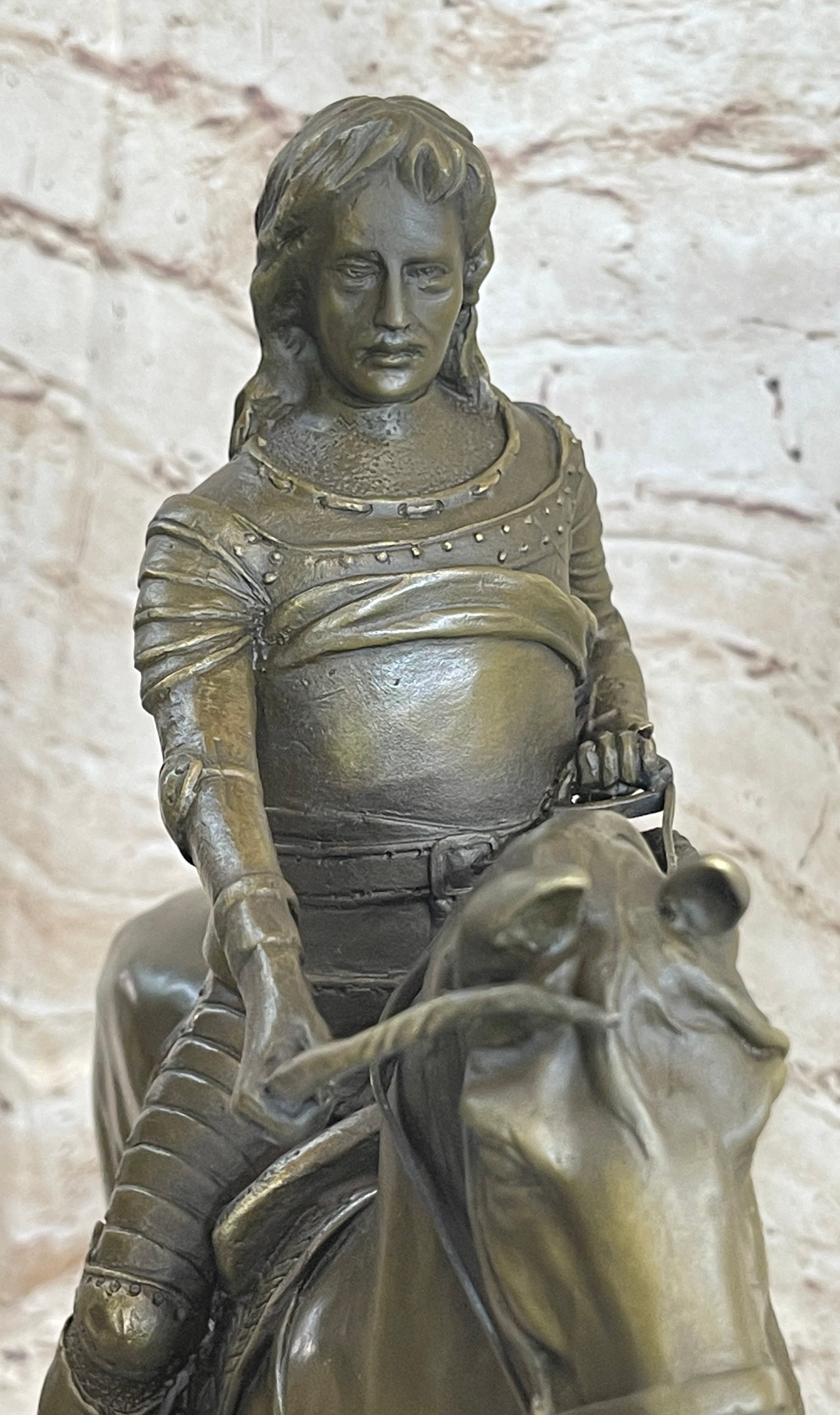 Medieval Armored Knight on Horseback Bronze 15" x 12"