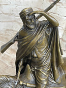 Signed Bonheur Arab Man on Horse Bronze Sculpture