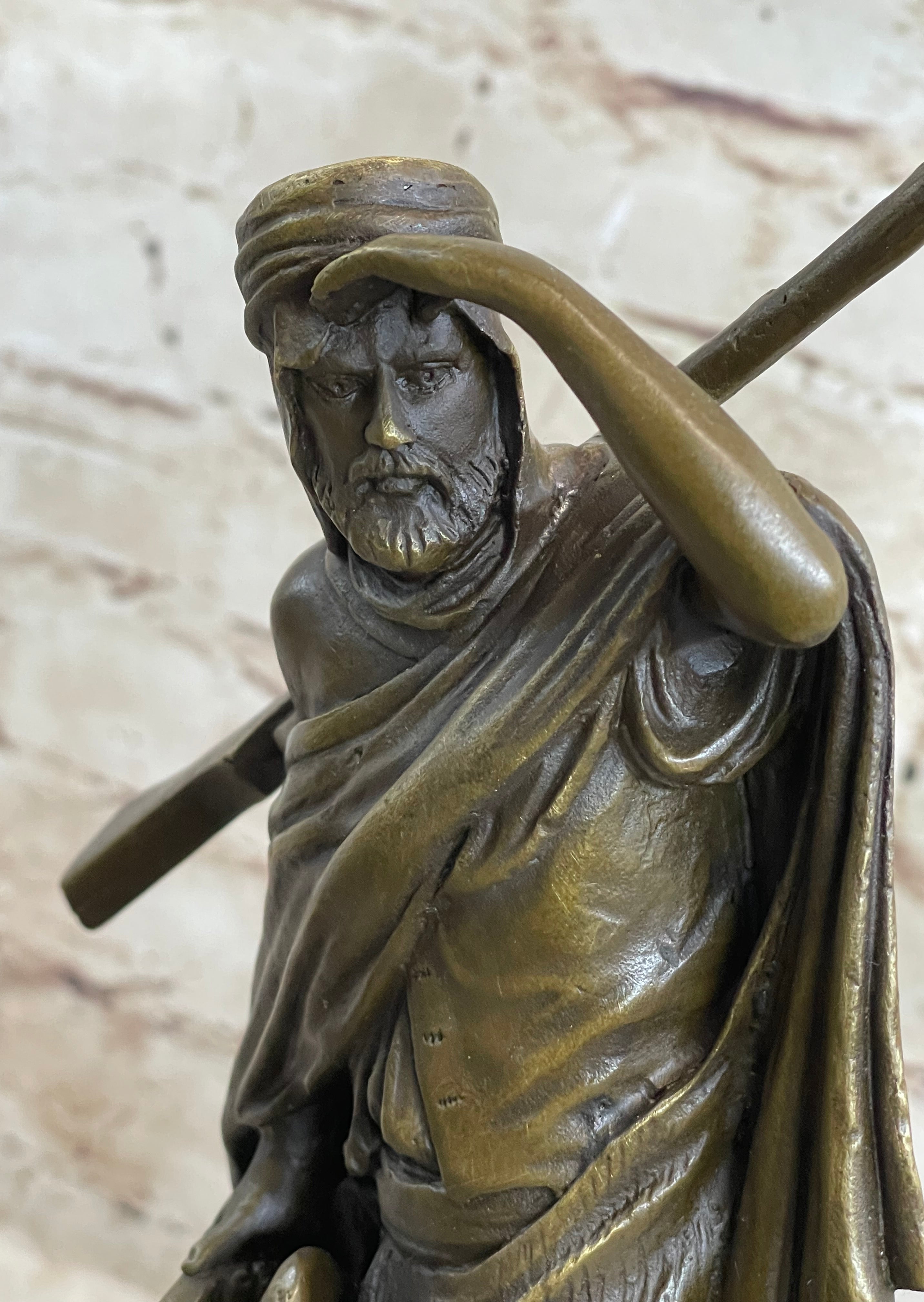 Signed Bonheur Arab Man on Horse Bronze Sculpture