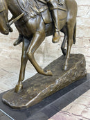 Signed Bonheur Arab Man on Horse Bronze Sculpture