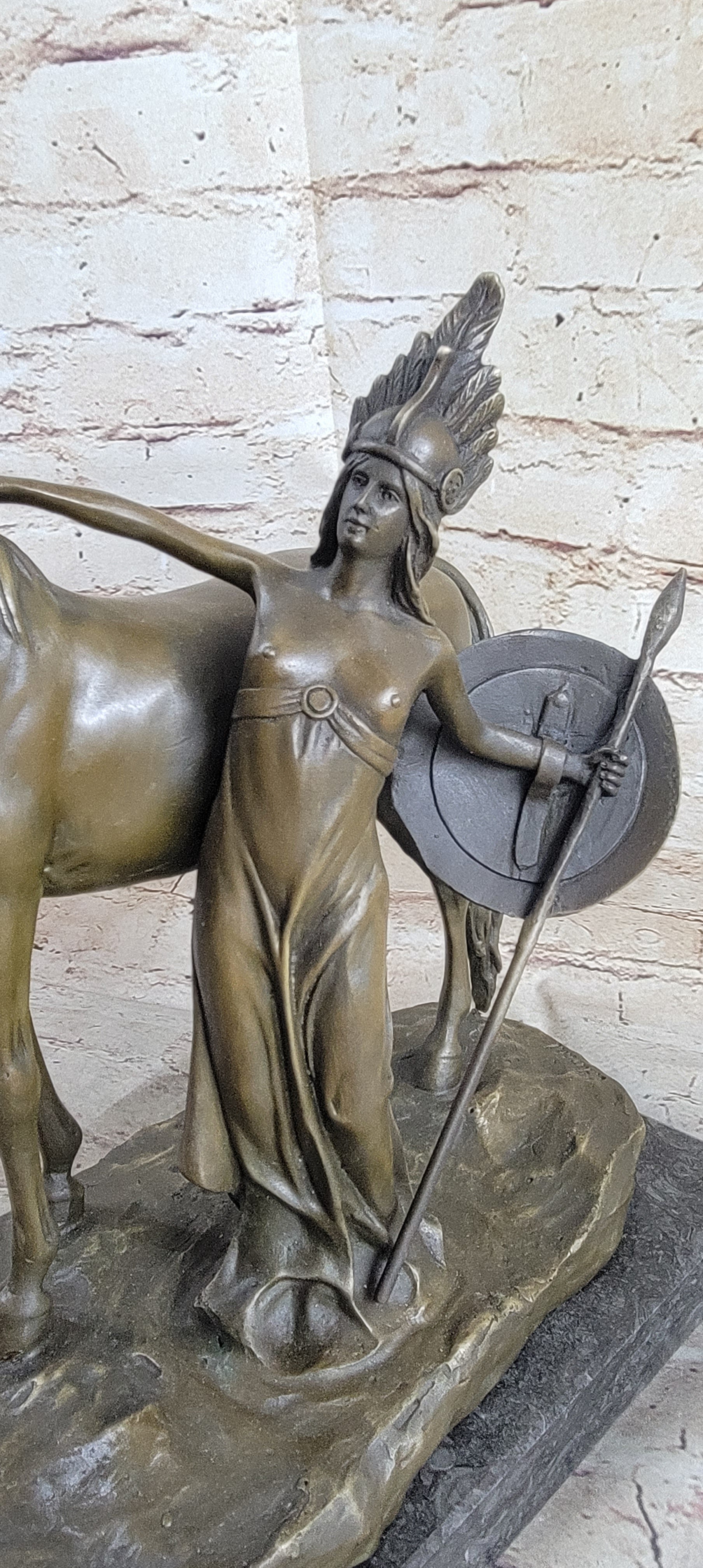 Hippolyta Queen of the Amazons Bronze Sculpture 12" x 12"