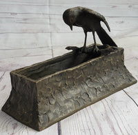 Bronze Bird Planter Window Box Metal Sculpture 7" x 10"