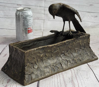 Bronze Bird Planter Window Box Metal Sculpture 7" x 10"