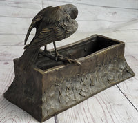 Bronze Bird Planter Window Box Metal Sculpture 7" x 10"